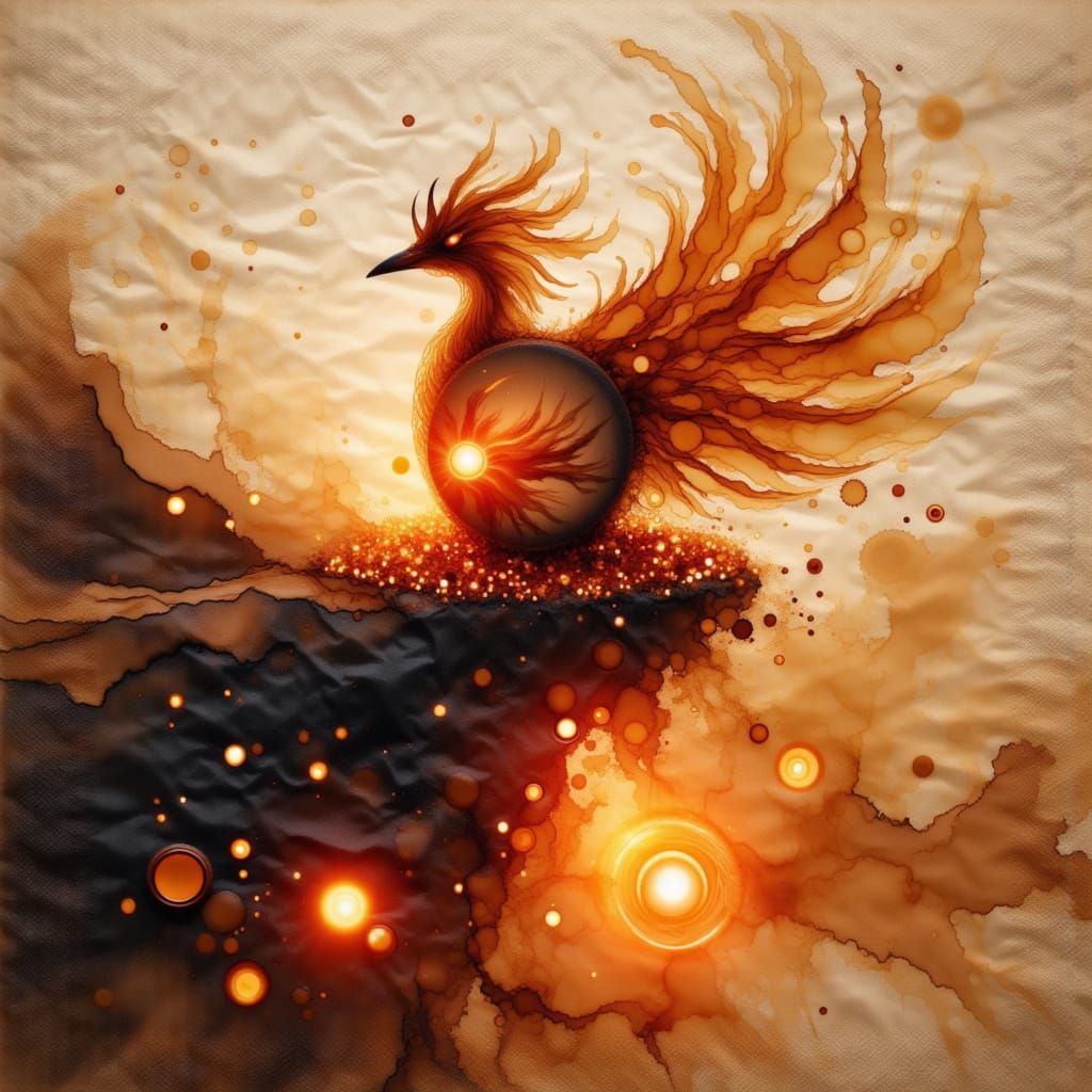 Magical Phoenix Egg in Obsidian Nest on Lava Lake Ledge