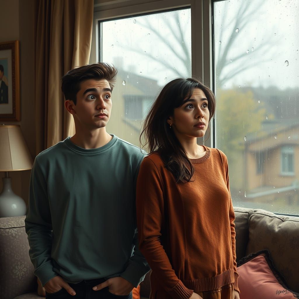 Young Couple's Surprise as Rainy Day Ruins Their Clean Windo...