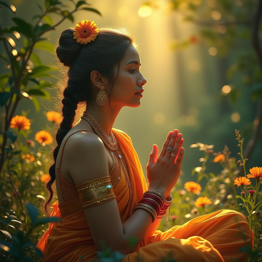Radiant Devotee in Tranquil Contemplation