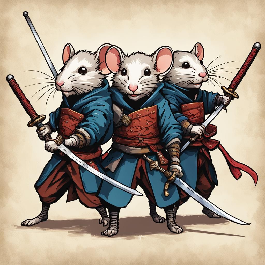 Mice Musketeers Duel with Rapiers