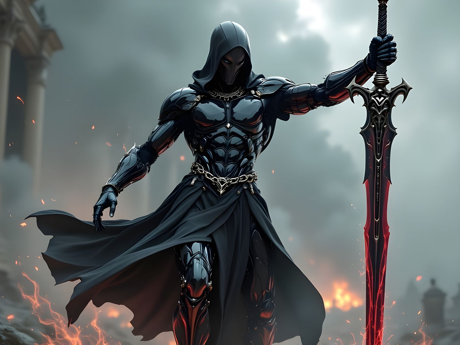 Vampire Death Dealer in Dark Fantasy Armor