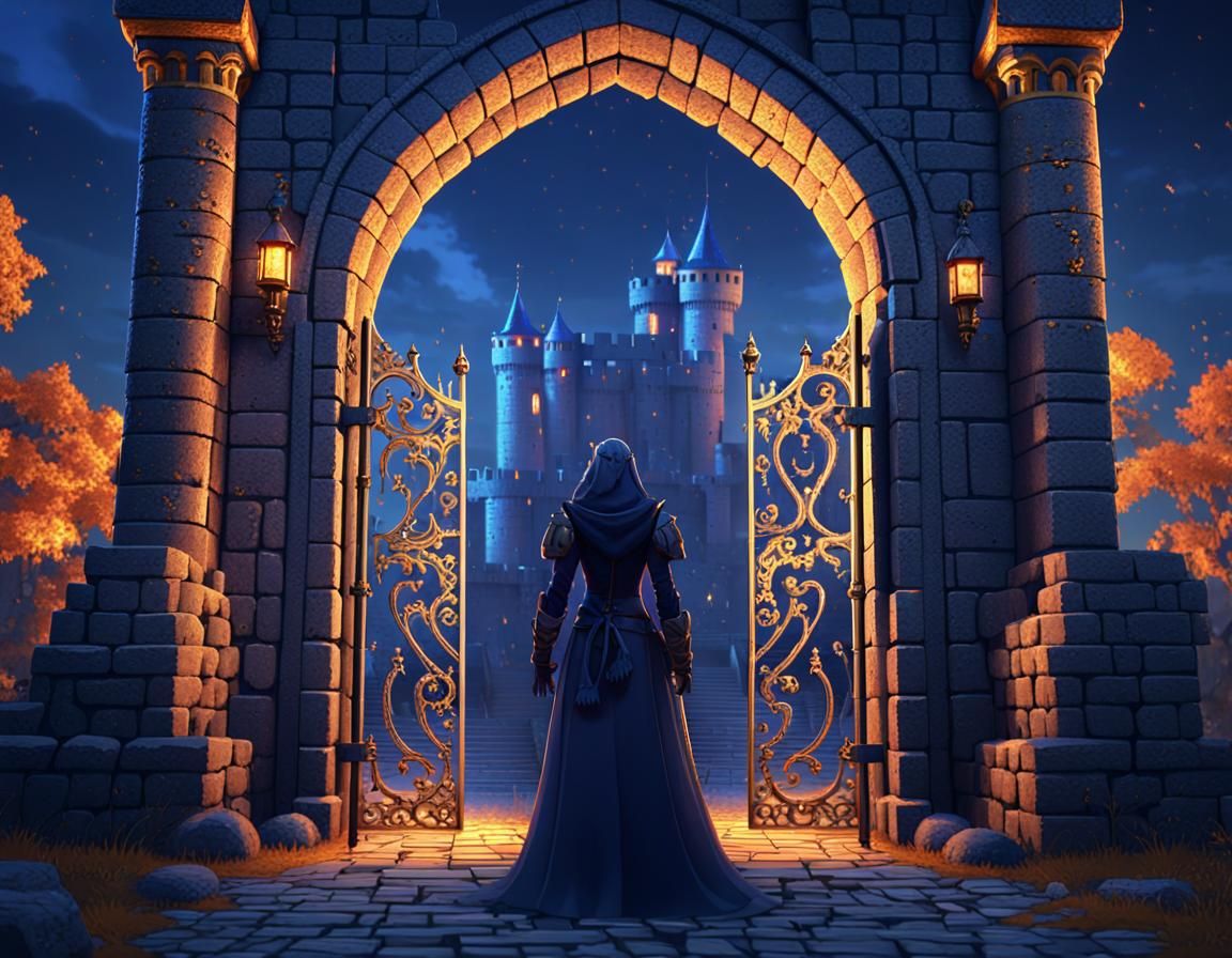 A simple gothic character ready for an adventure in pixel ar...