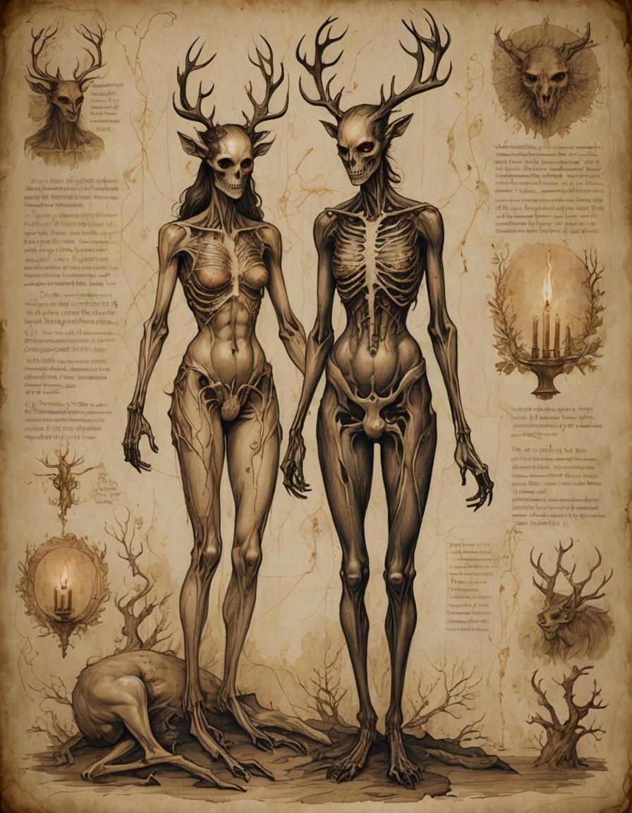 Wendigo Transformation in Illuminated Manuscript Style