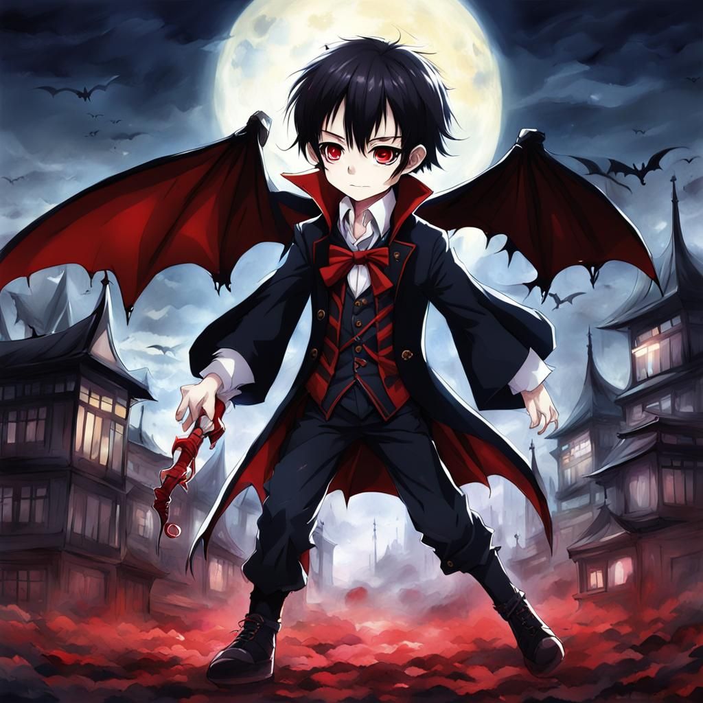 Anime Style Child Vampire Manga Art