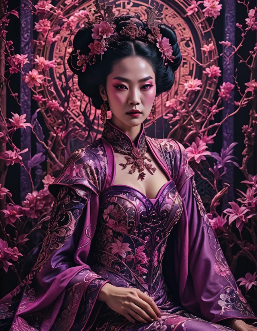 Night Concubine in Hyperrealistic Chiaroscuro Style