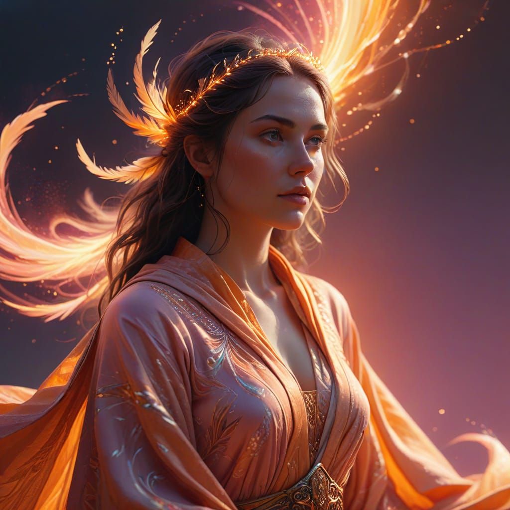 Ethereal Oracle in Golden Hues