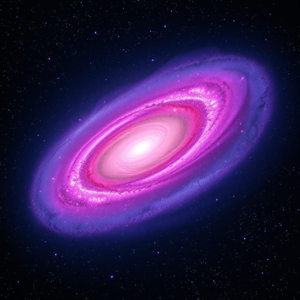 Ethereal Galaxy in Vibrant Purple and Pink Hues