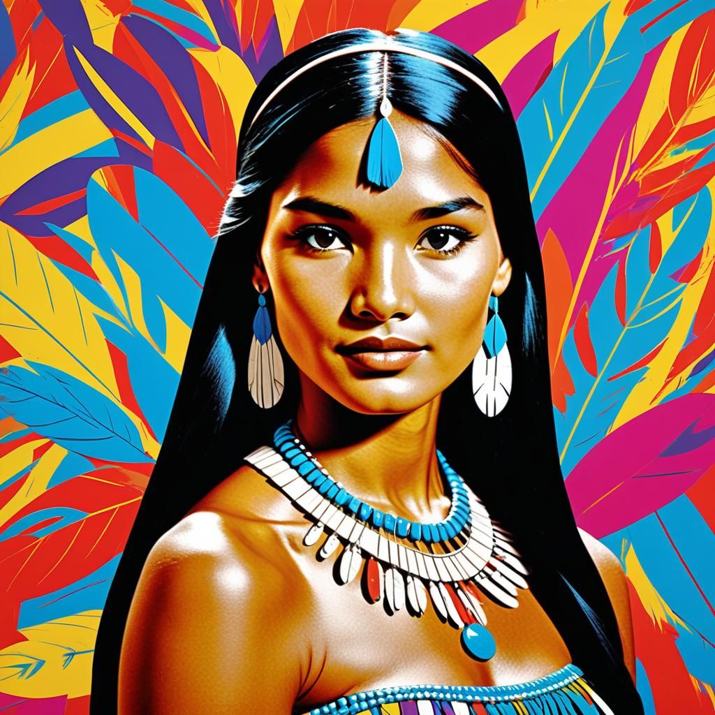 Pocahontas in 1960s Pop Art Style