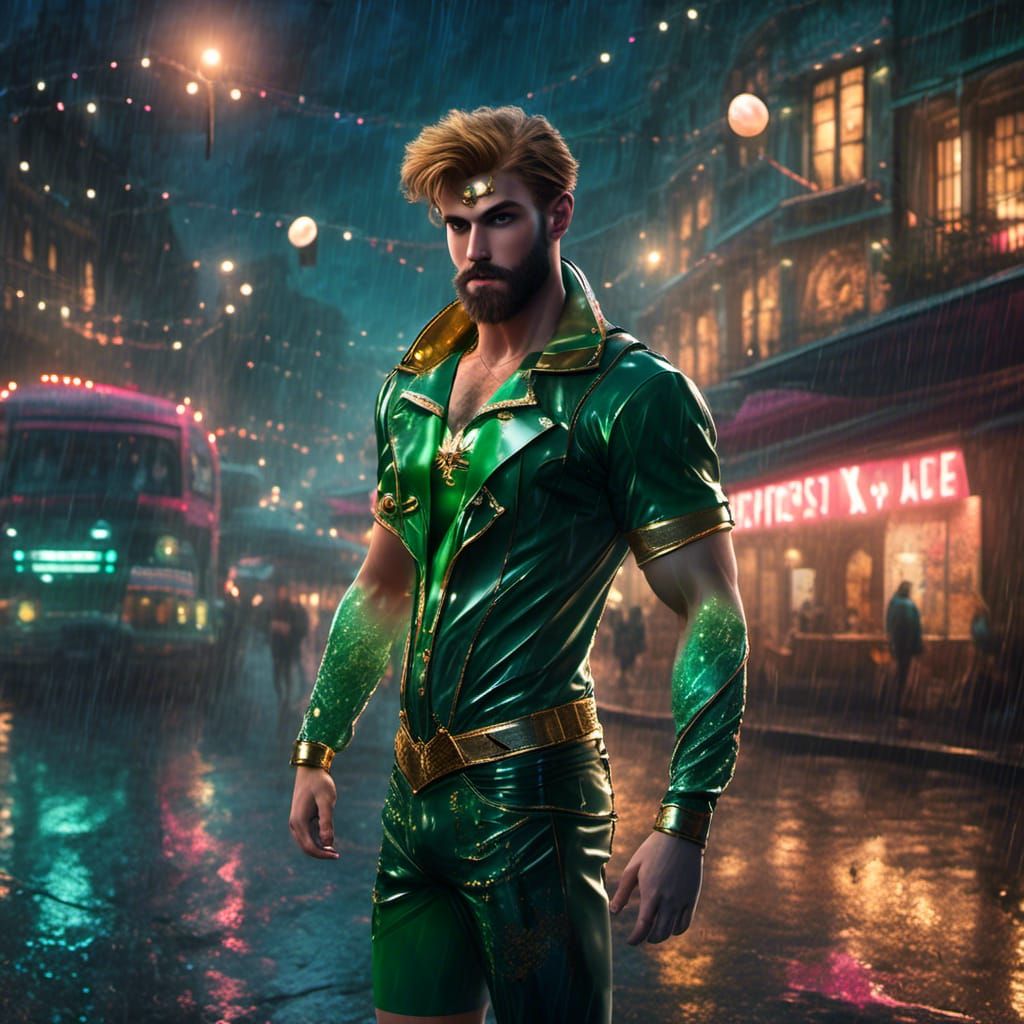 Sailor Jupiter Male Version in Latex Outfit