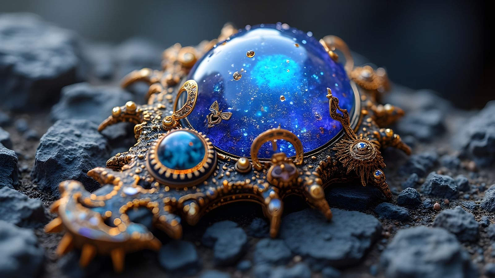 Intricate Dystopian Crystal Electronic Matrix Design