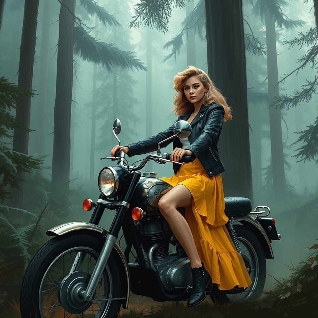 Sandy's Dark Forest Rendezvous in Cyberpunk Style