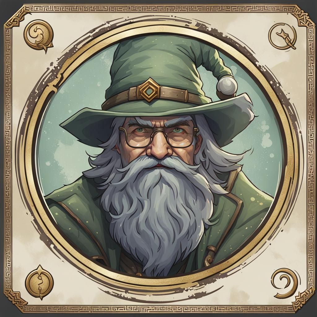 Whimsical Wizard Portrait: Blárfingäl Icon