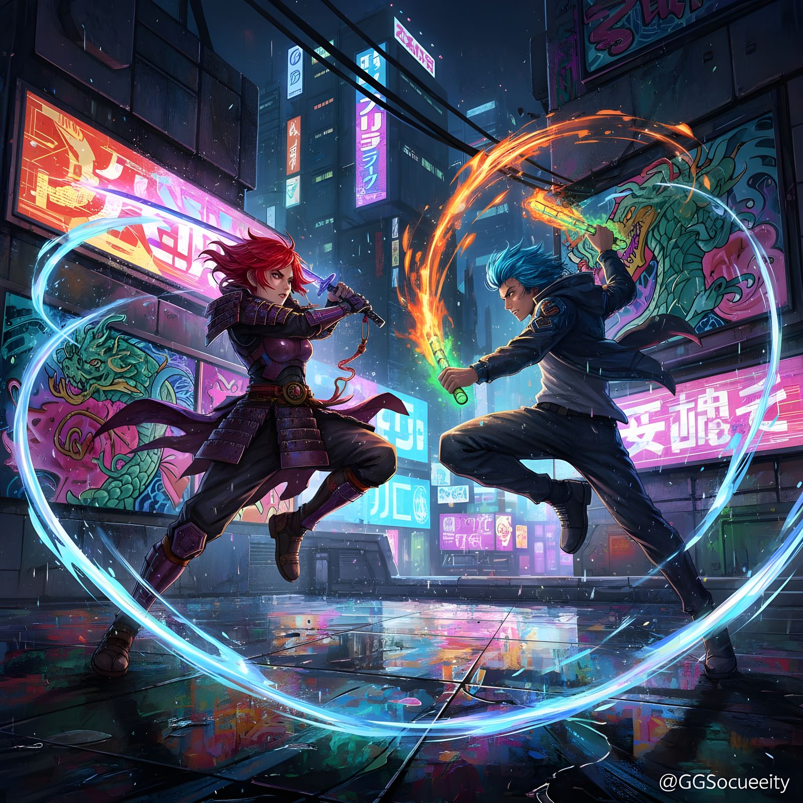 Anime Showdown: Swords, Nunchucks & Neon Glow