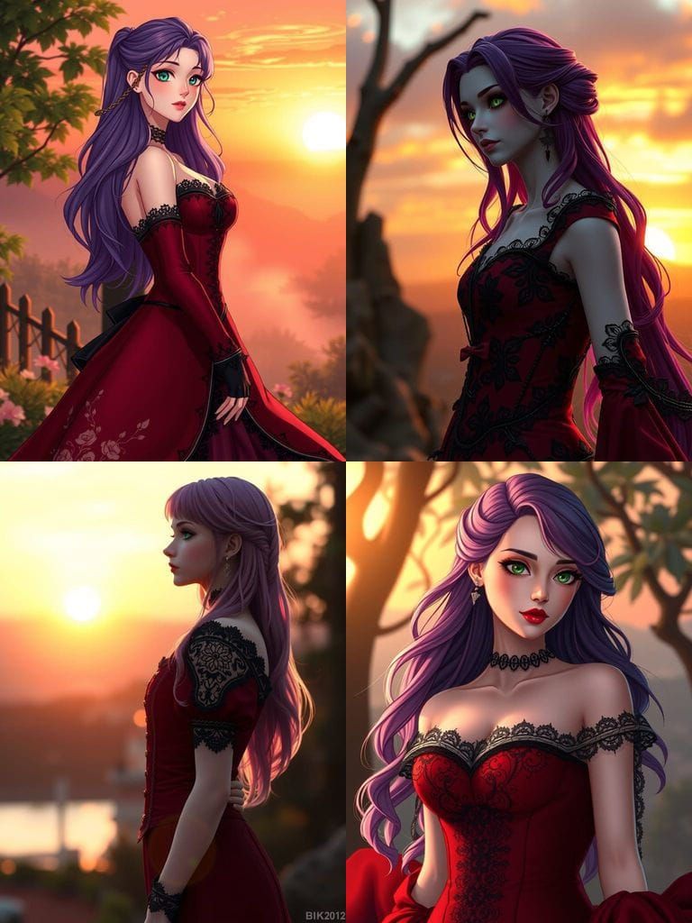 Ethereal Aasimar Maiden in Victorian Attire, Captured in Stu...