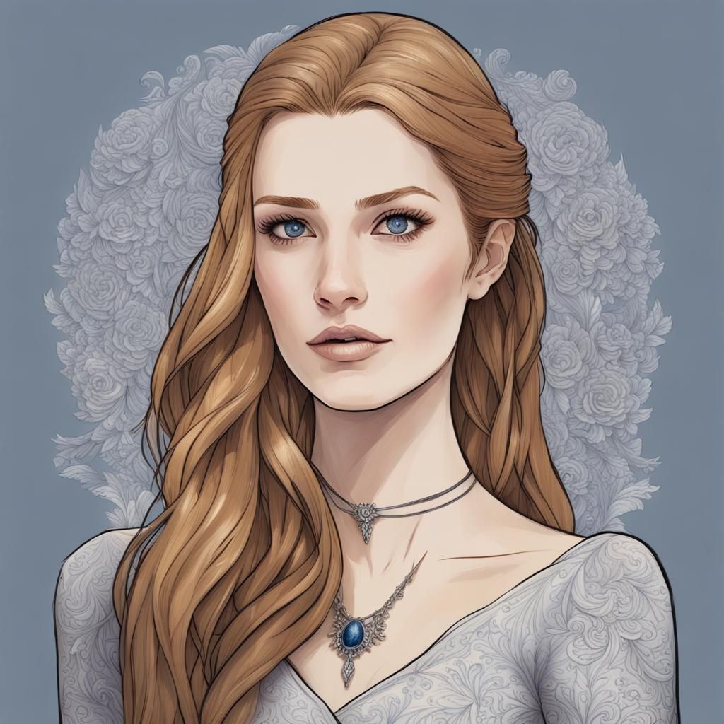 Beautiful Woman Portrait in Detailed Matte Painting Style