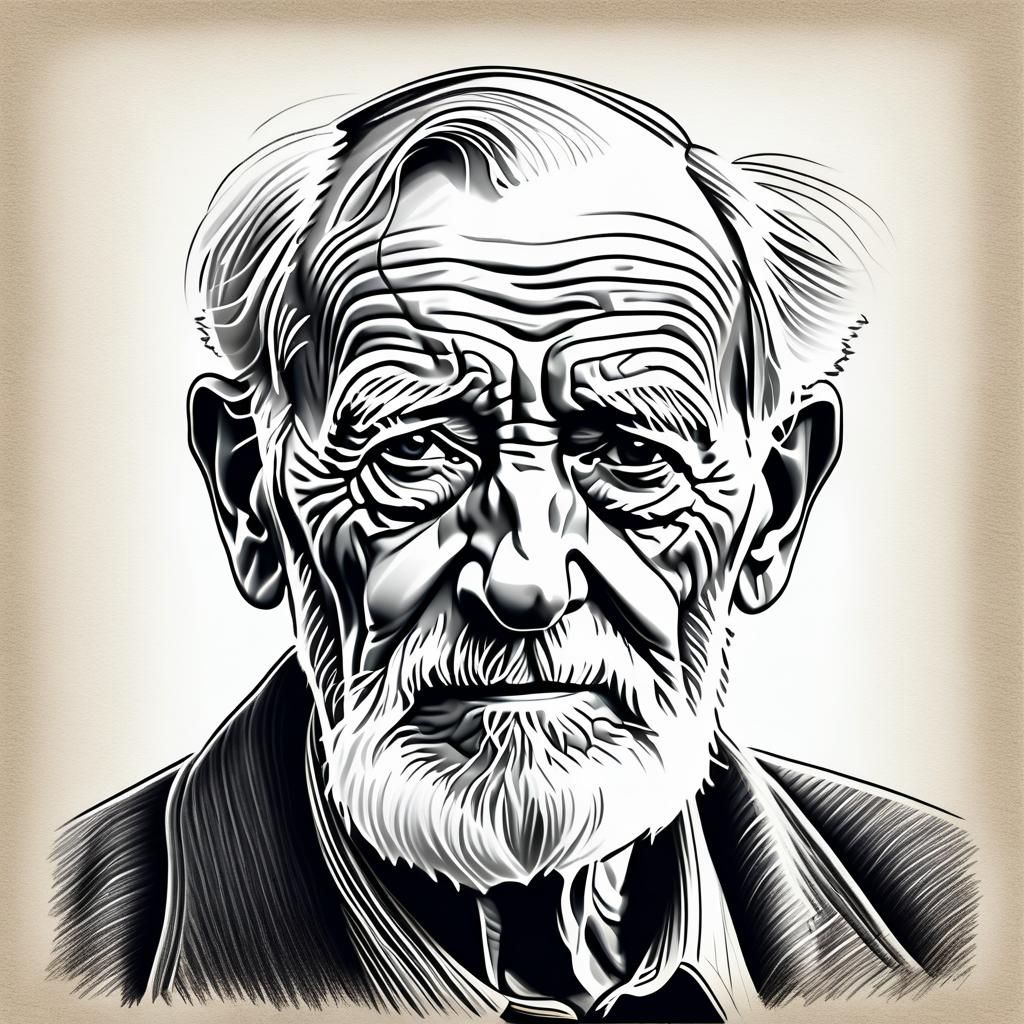 Sketch of an old man