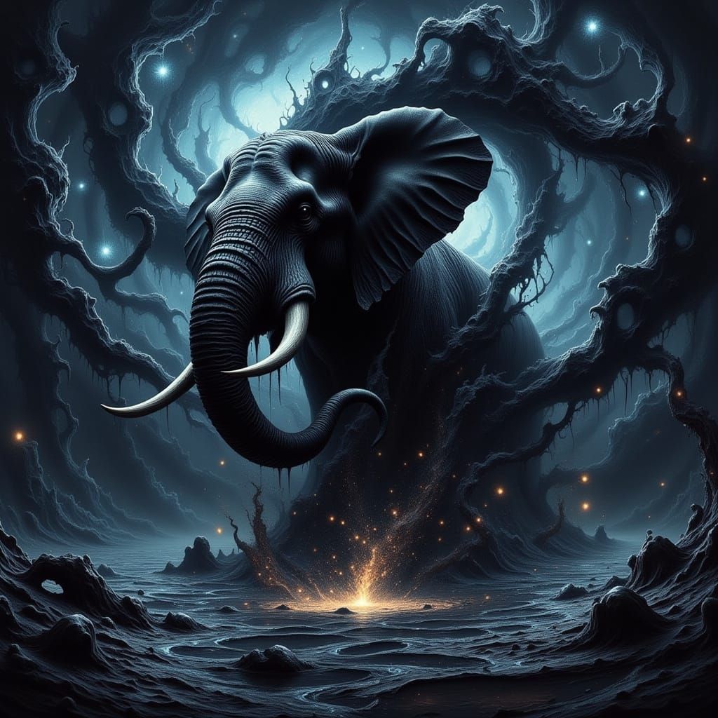Cosmic Elephant Dissolves into Black Hole Swamp