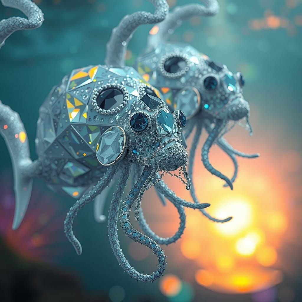 Glowing Sea Siren Ascends in Vibrant Coral Reef