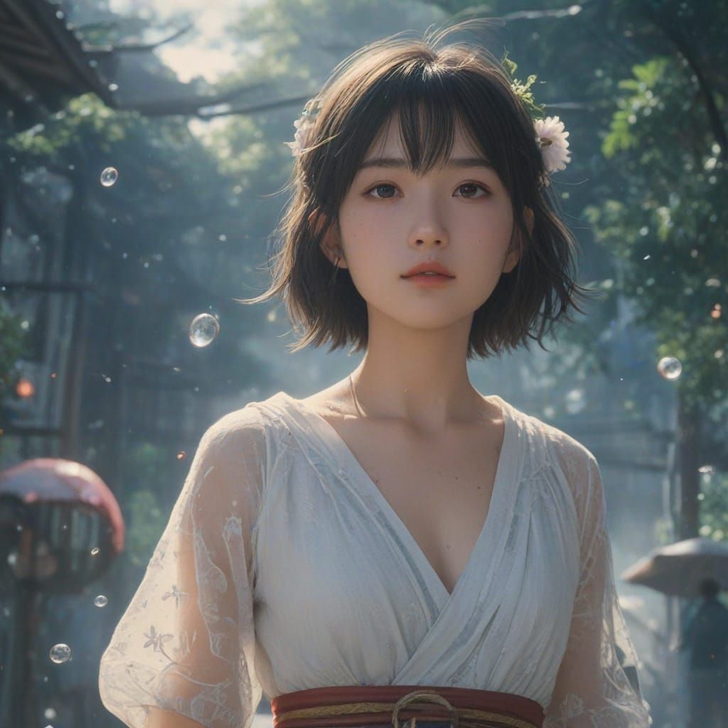 Dreamlike Surreal Anime Sequence of a Young Woman Lost in Et...