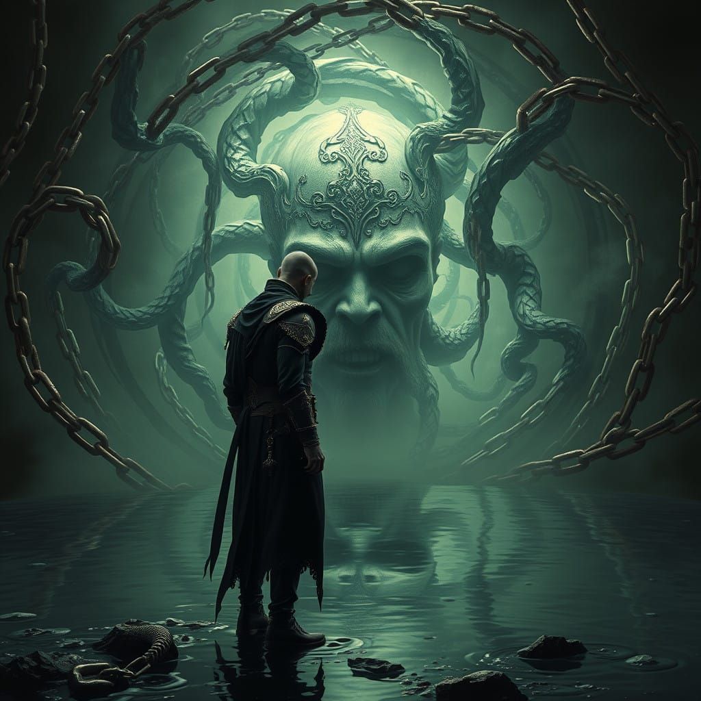 Ethereal Warrior Entwined by Twisted Chains