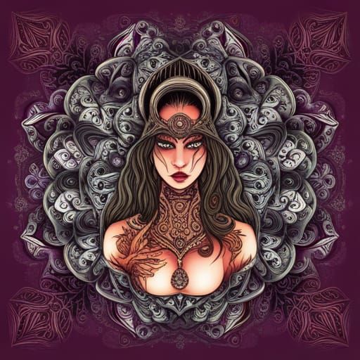 Goth Witch Raven Space Explorer with Crystal Staff