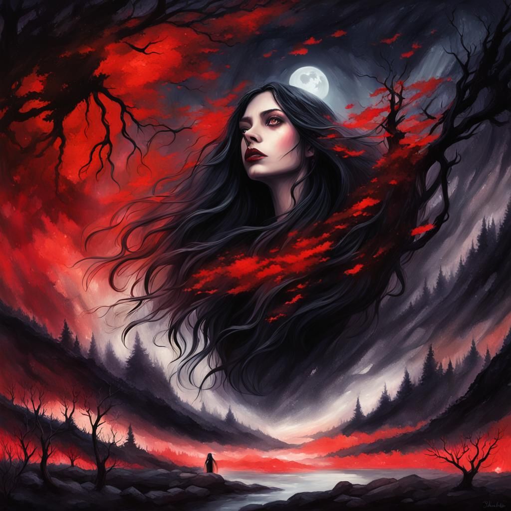 Mystical Forest Portrait in Dark Fantasy Style