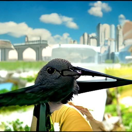 Cartoon Nerd Surrounded by Exotic Birds