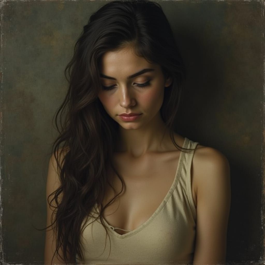 A Woman Lost in Thought, Radiating Quiet Confidence