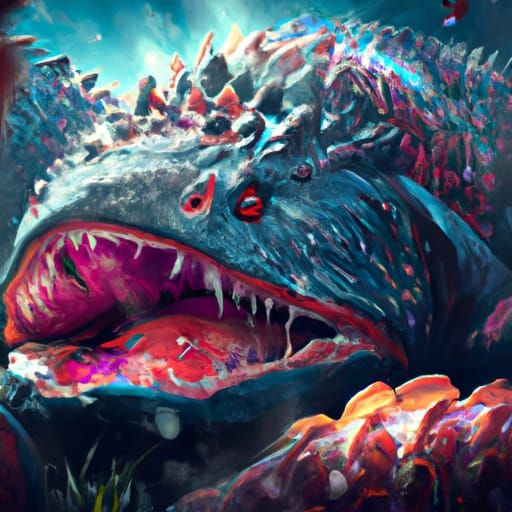 Blobfish Kimono Dragon Hybrid in Digital Painting