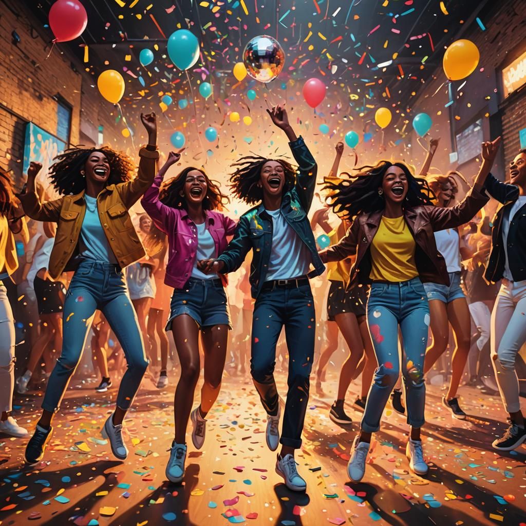 Joyful Children's Party in Vibrant Pop Art Style