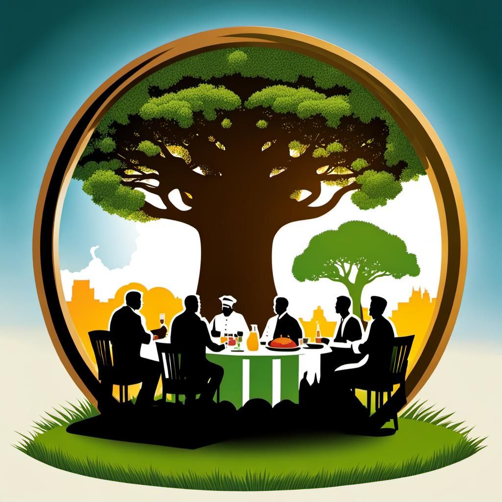 Circular Logo Design with Tree and People