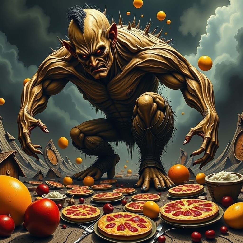 Gluttonous Giants in Heavy Metal Surrealism