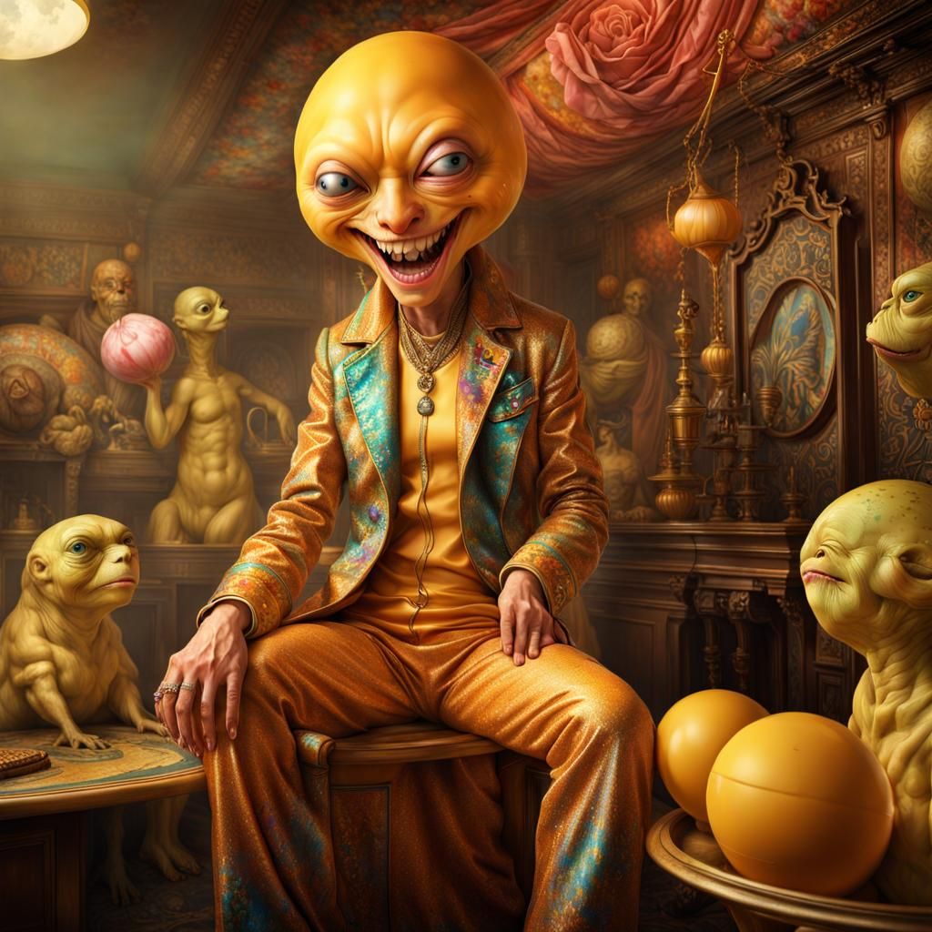 Extravagant Alien Characters in a Cosmic Dreamscape