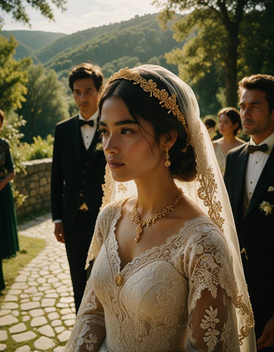 Traditional Minho Bride and Groom in Lush Green Landscapes