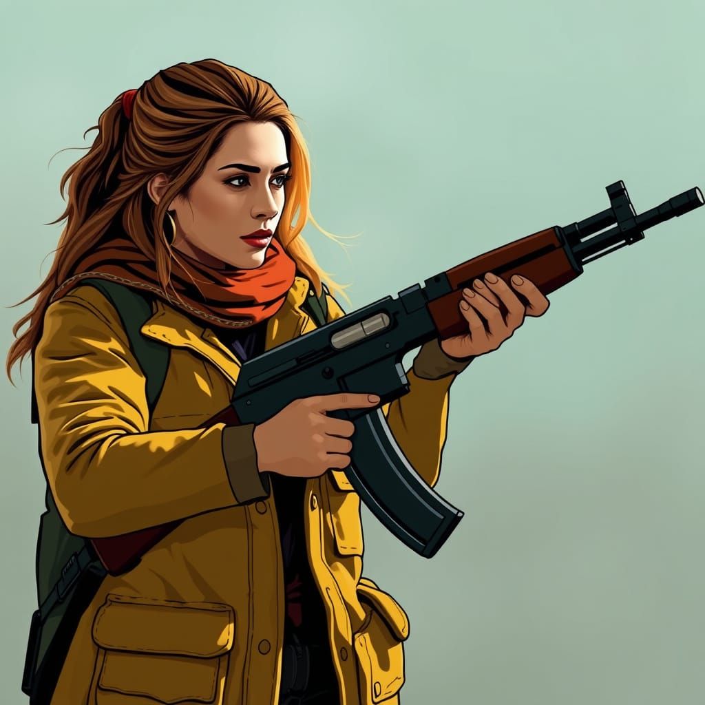 Electric Wheelchair Logo with Anarchist Woman in Cyberpunk S...