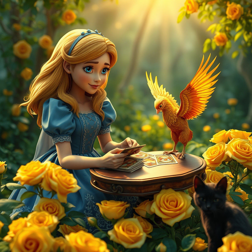 Alice in Wonderland Tarot Reading: 3D Digital Art
