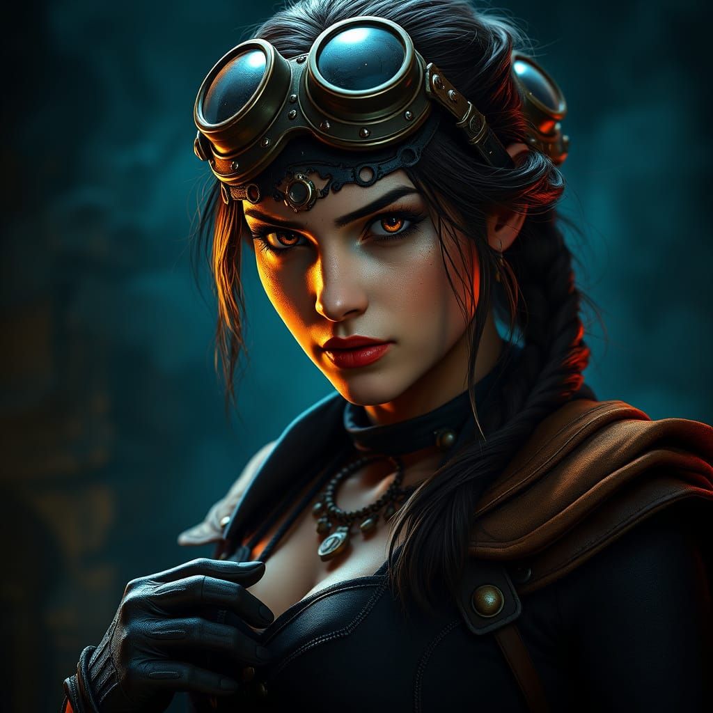 Steampunk Lara Croft Channels Ancient Magic