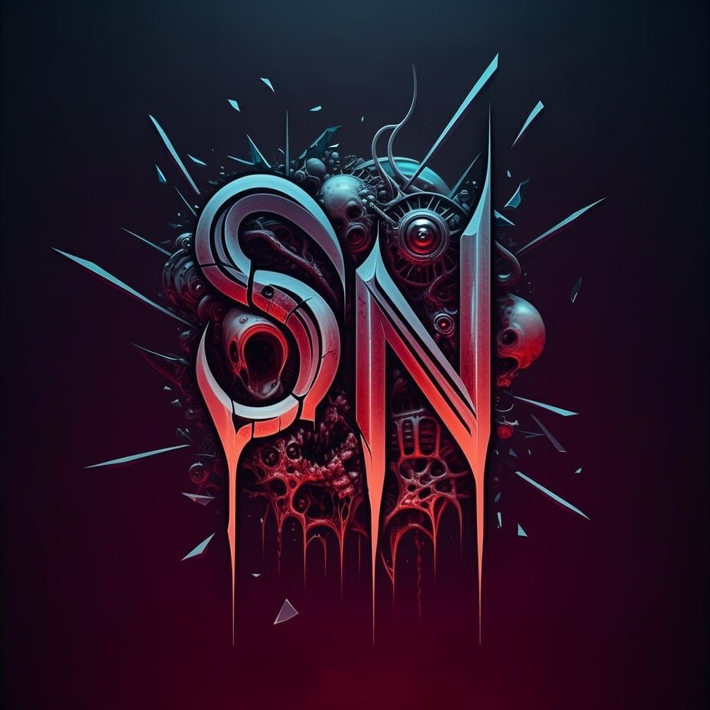 Schizoid Nightmares Logo: Biomechanical Psychedelic Design