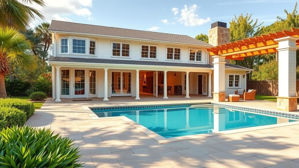 Timeless Traditional Home with Sloped Roof and Inviting Porc...