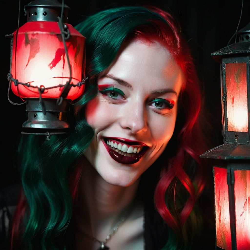 Gothic Portrait of Jacklyn Napier with Rictus Grin