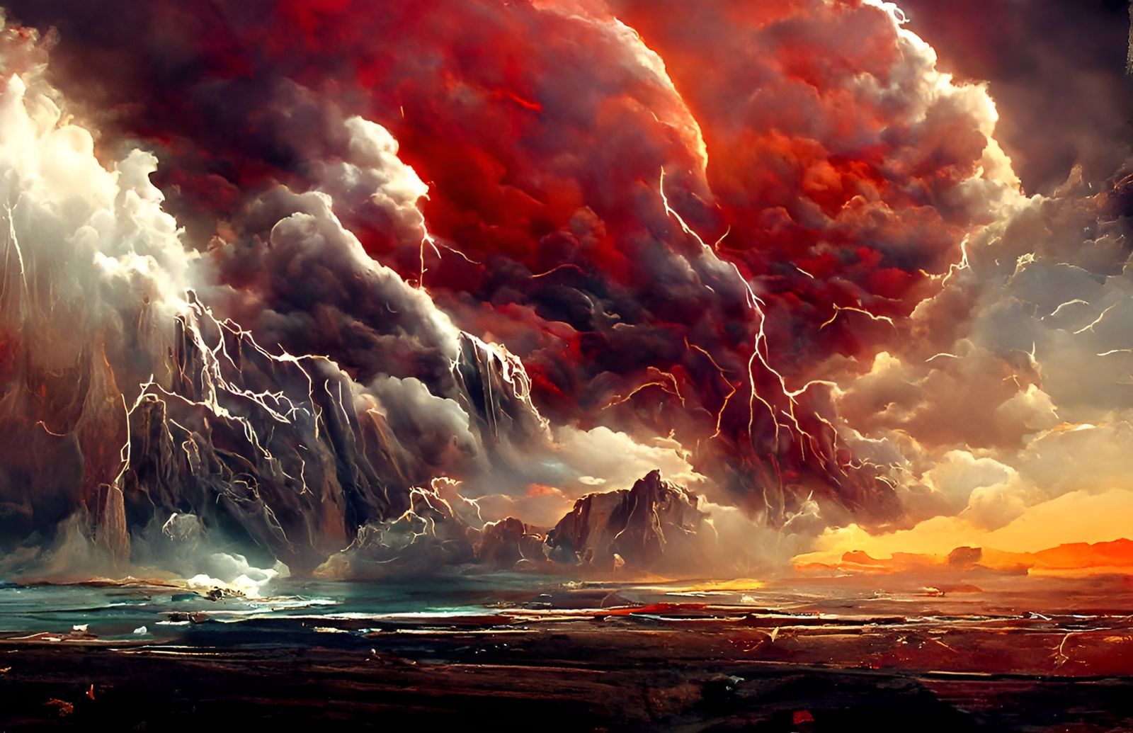 Epic Lightning Storm in Canyon Landscape