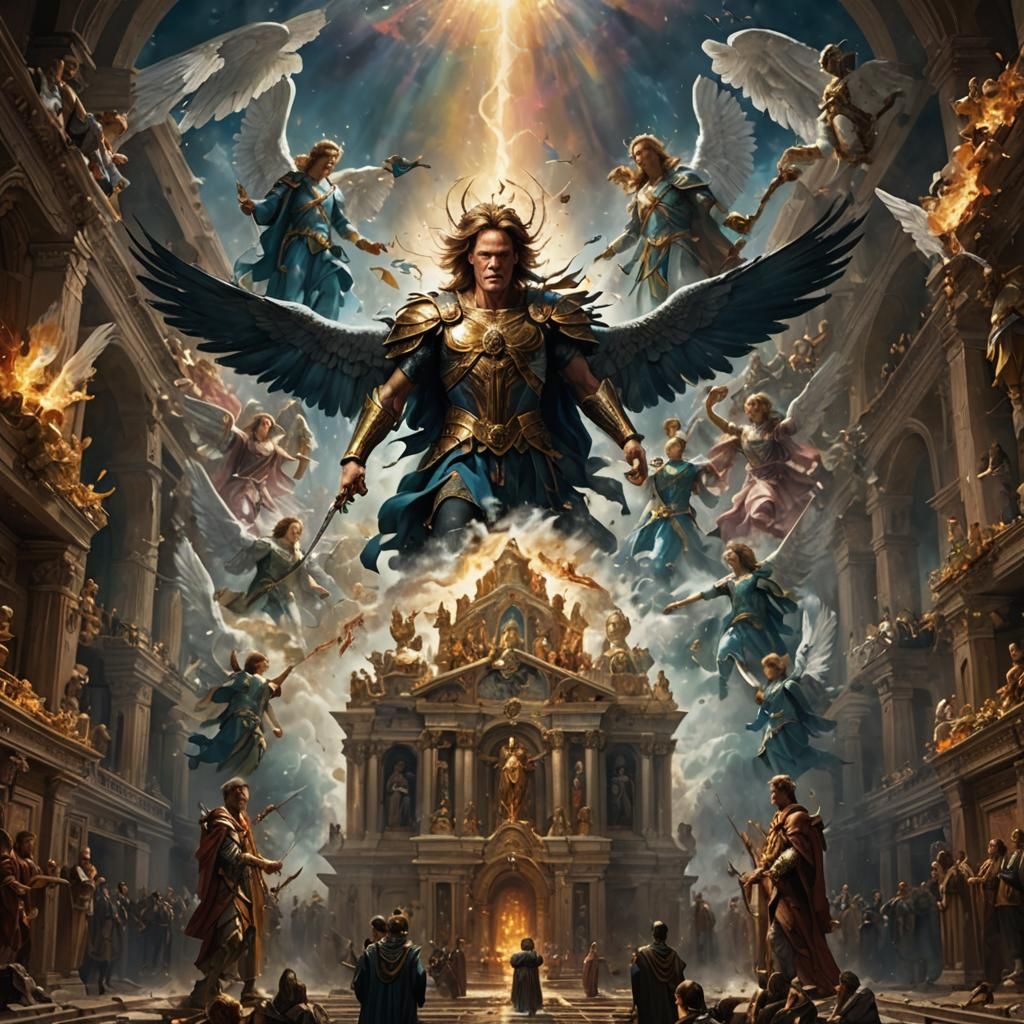 Hyperrealistic Archangels and Kevin Bacon Concept Art