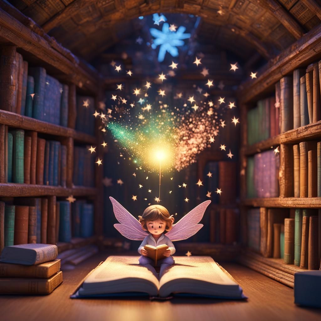 Tooth Fairy's Book Nook in Impressionist Style