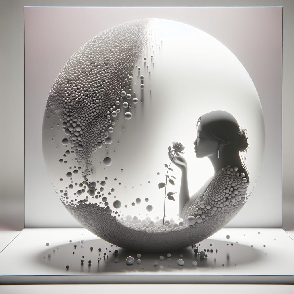 Milk Droplet Asian Lady: Hyperrealistic Fantasy Art