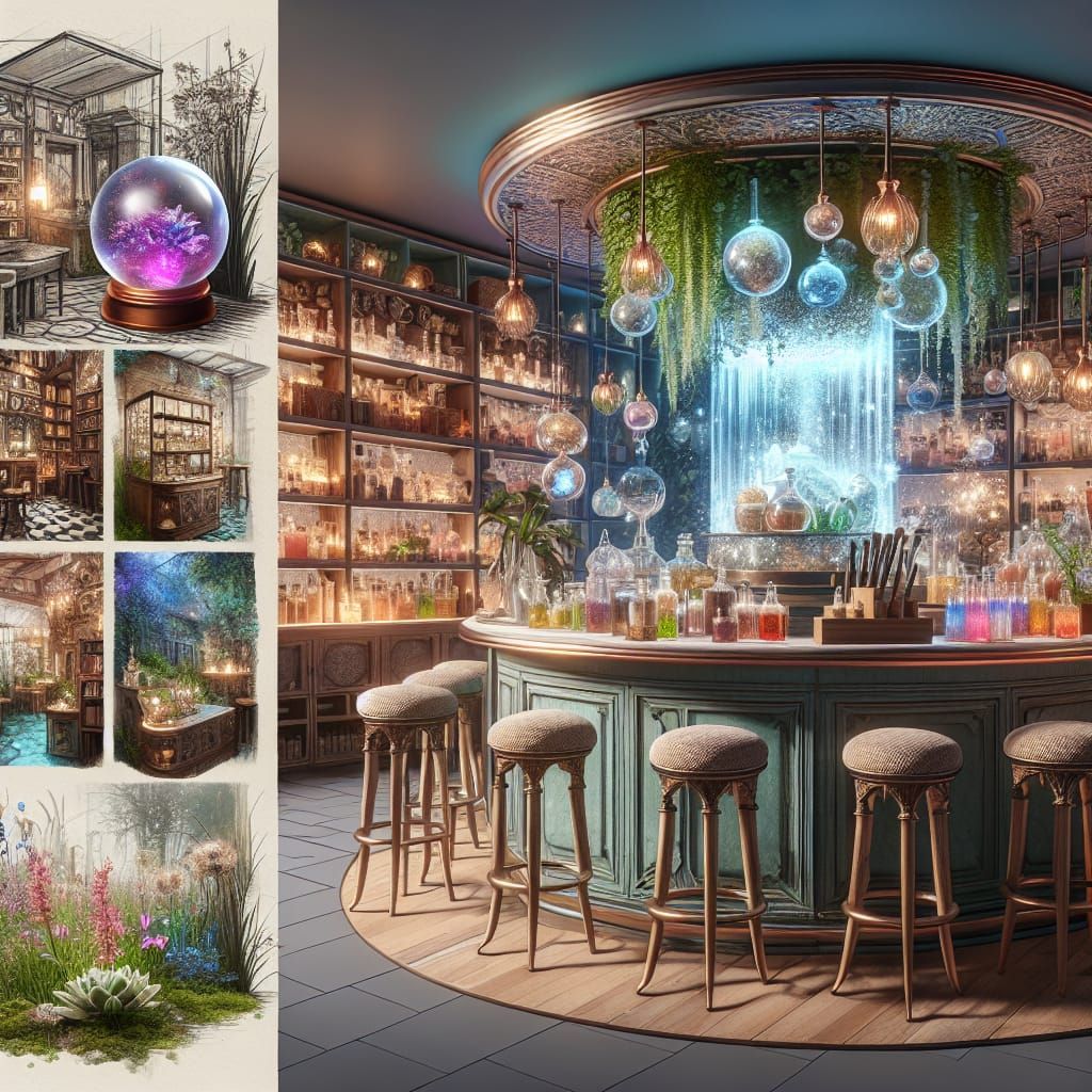 Enchanting Modern Magic Shop With Bar and Garden