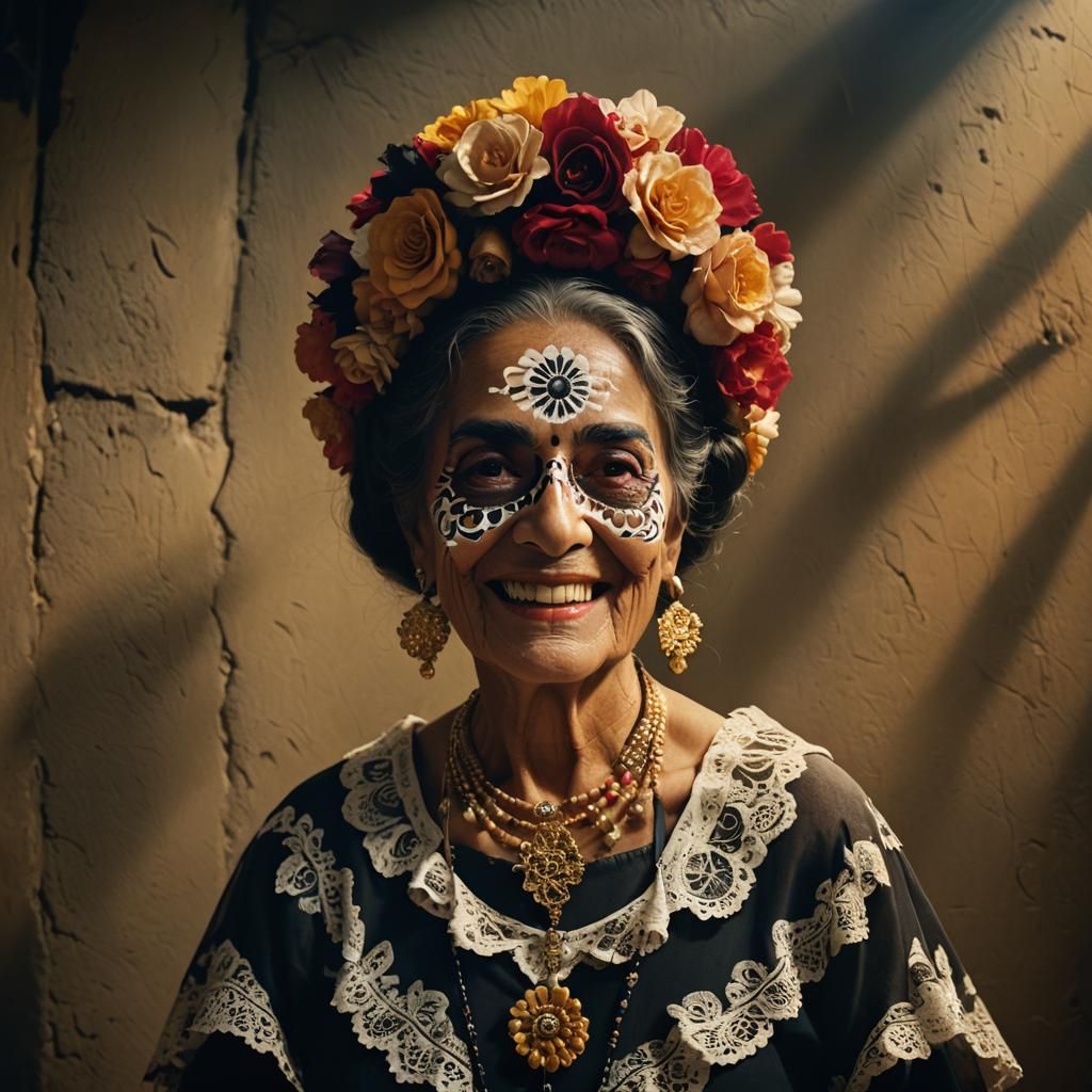 Catrina Portrait of Smiling Colombian Woman