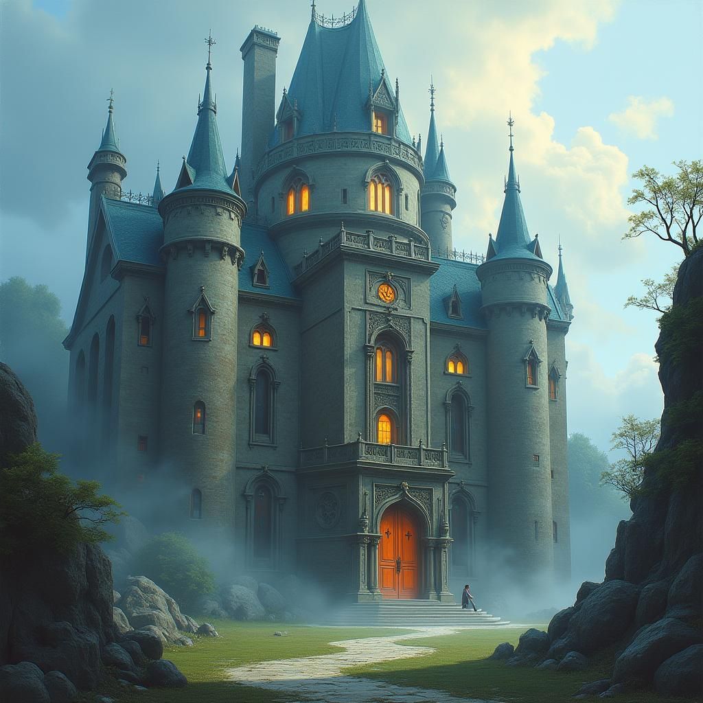 Mystical Mansion in Dreamlike, High-Fantasy Style
