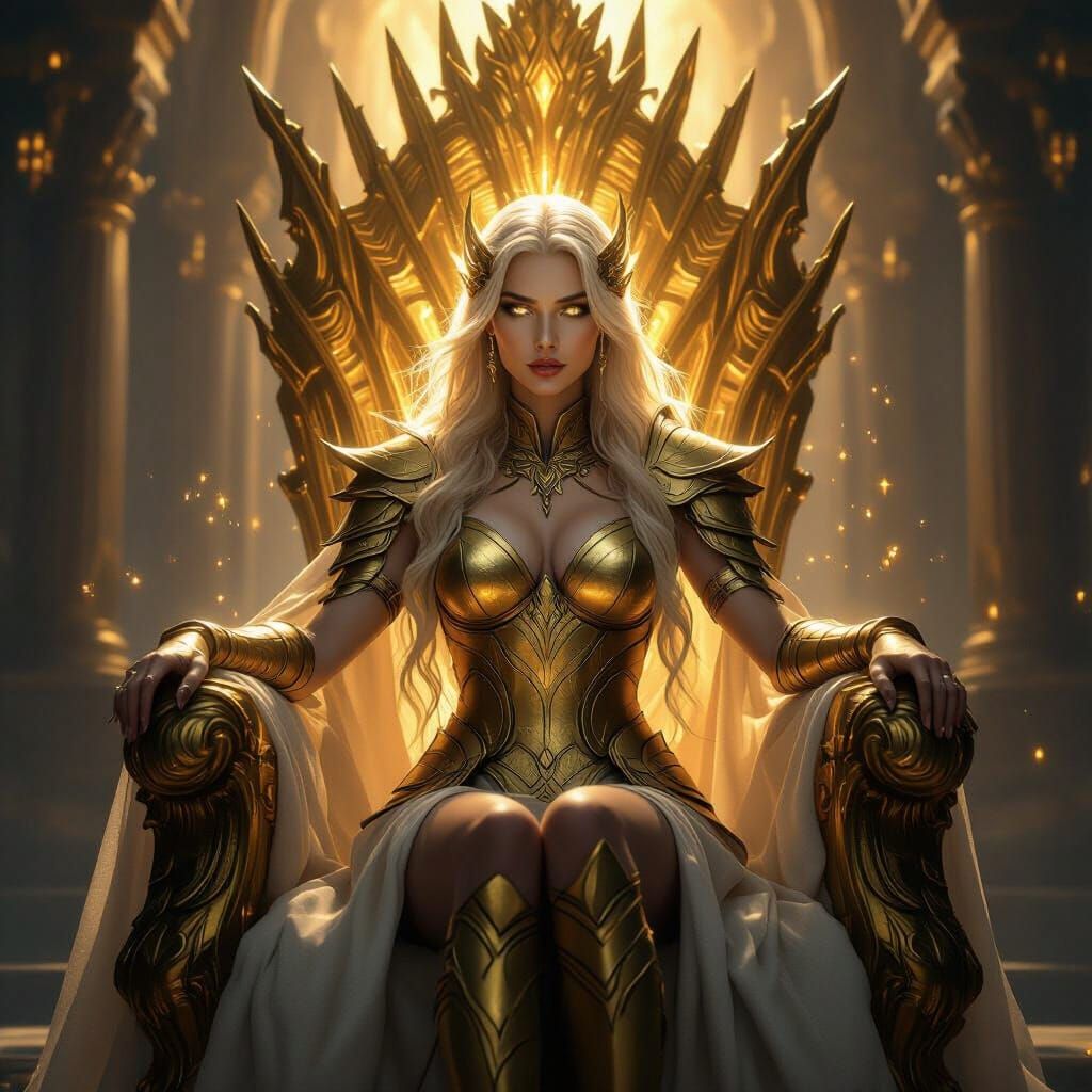 Goddess of Light and Void on Golden Throne