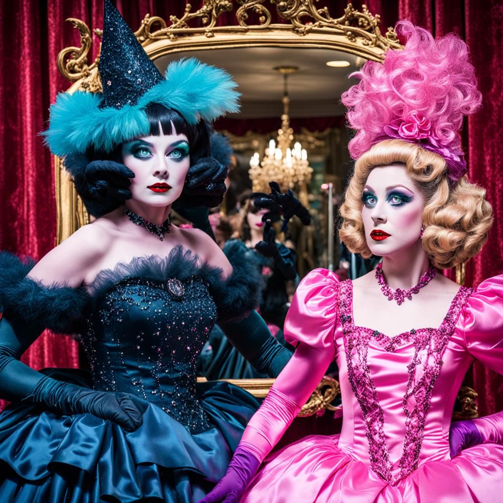 Witches in a Satin Wonderland: Extravagant Feminine Scene