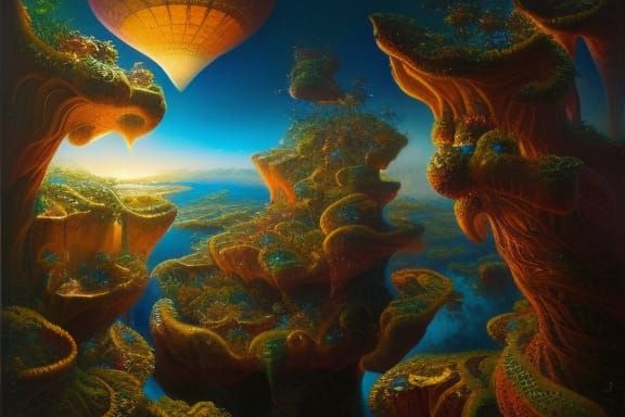 Majestic Frog with Tadpoles in Detailed Digital Art